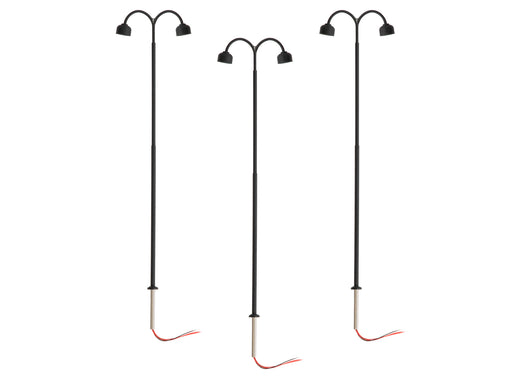 Lionel 2456010 HO Scale LED Double Arm Lamp – Black (3 Pack)