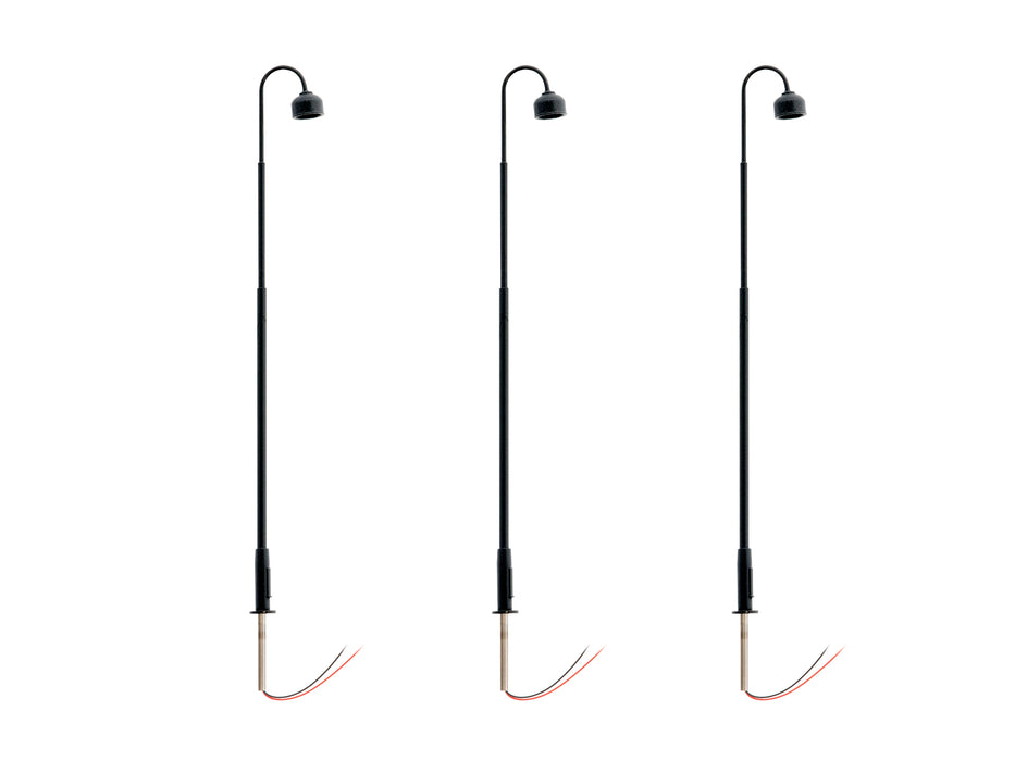 Lionel 2456030 HO Scale LED Single Arm Lamp – Black (3 Pack)