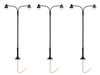 Lionel 2456050 HO Scale LED Double Arm Globe Lights – Black (3 Pack)