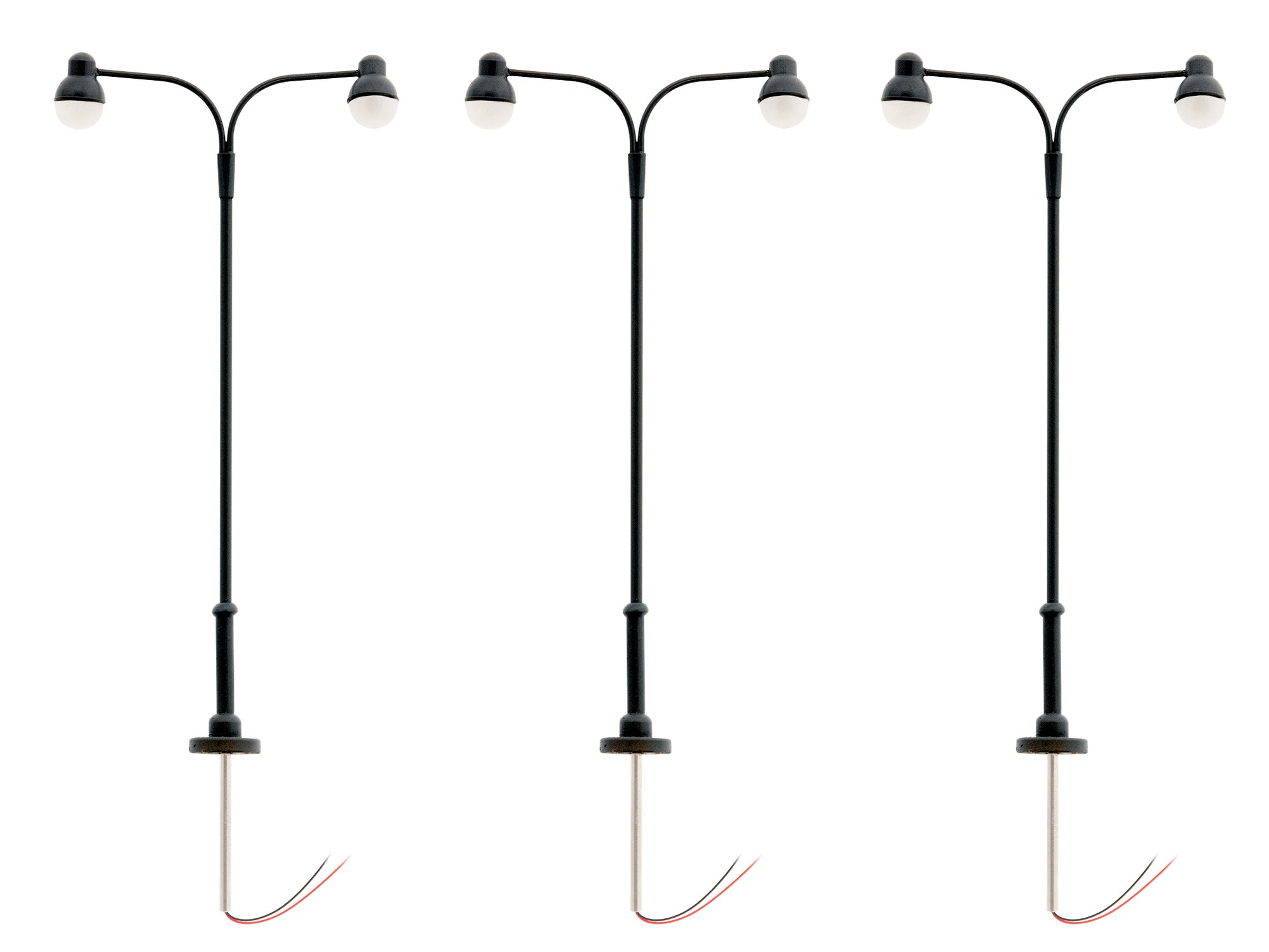 Lionel 2456050 HO Scale LED Double Arm Globe Lights – Black (3 Pack ...