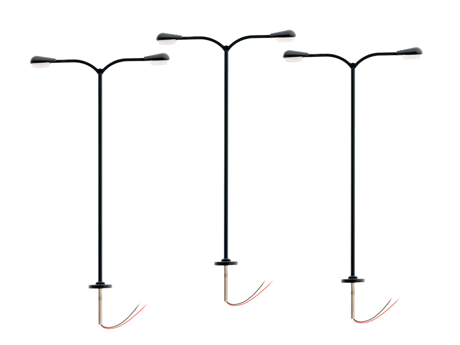 Lionel 2456060 HO Scale LED Double Arm Parking Lights – Black (3 Pack)