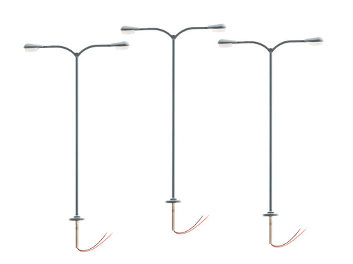 Lionel 2456070 HO Scale LED Double Arm Parking Lights – Gray (3 Pack)