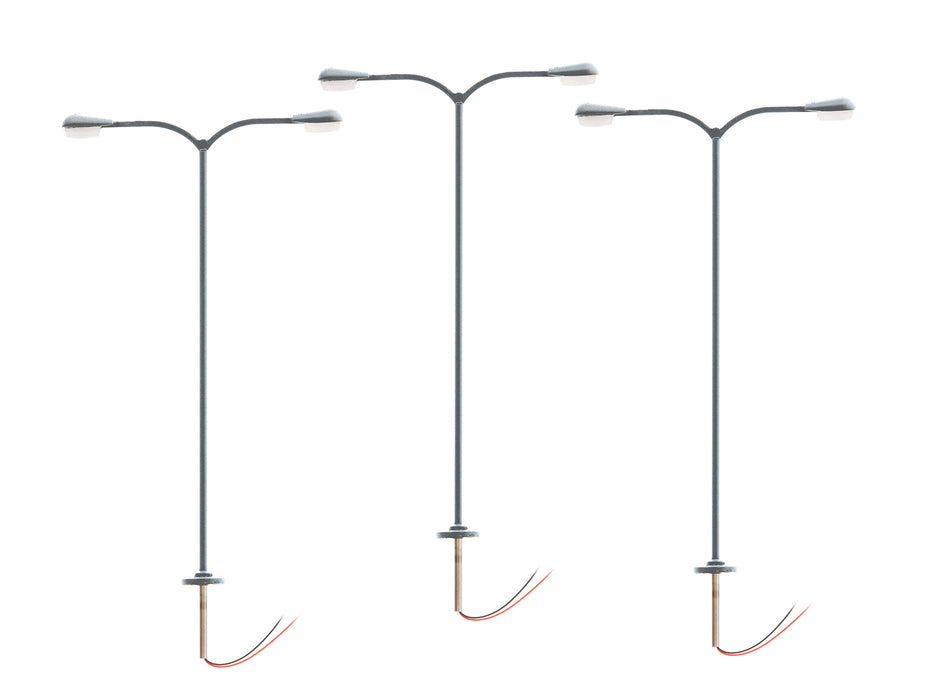 Lionel 2456070 HO Scale LED Double Arm Parking Lights – Gray (3 Pack)