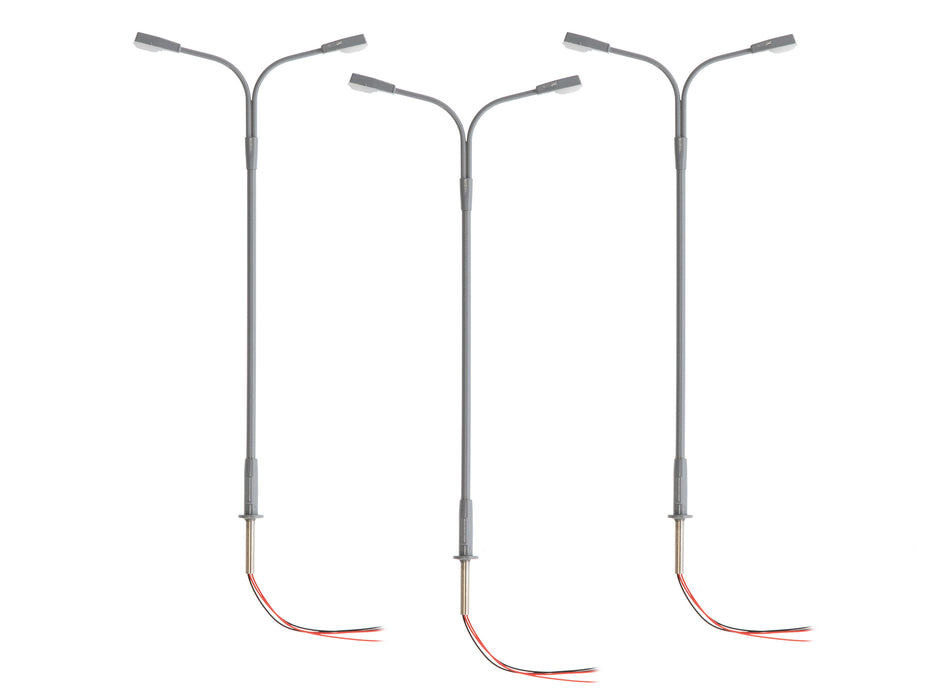 Lionel 2456093 HO Scale LED Double Highway Lamp – Gray (3 Pack)