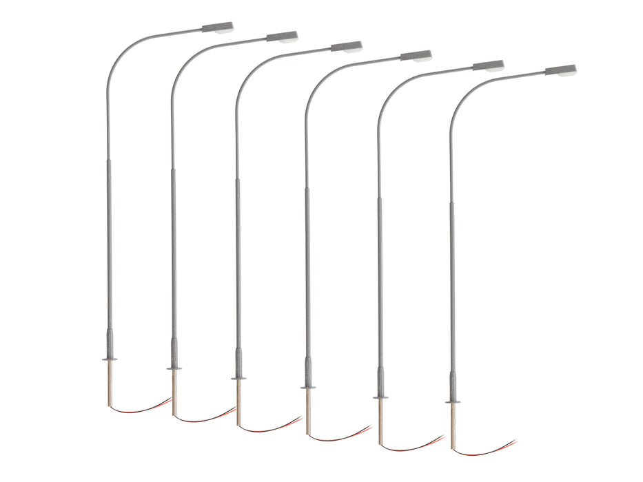 Lionel 2456106 HO Scale LED Single Highway Lamp – Gray (6 Pack)