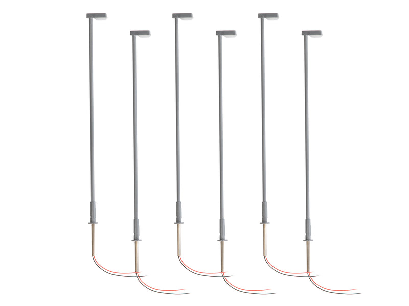 Lionel 2456116 HO Scale LED Short Arm Single Highway Lamp – Gray (6 Pack)