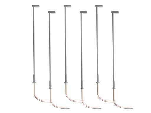 Lionel 2456116 HO Scale LED Short Arm Single Highway Lamp – Gray (6 Pack)