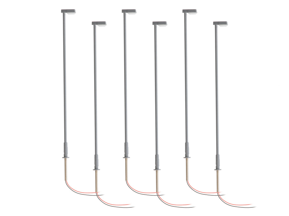 Lionel 2456116 HO Scale LED Short Arm Single Highway Lamp – Gray (6 Pack)