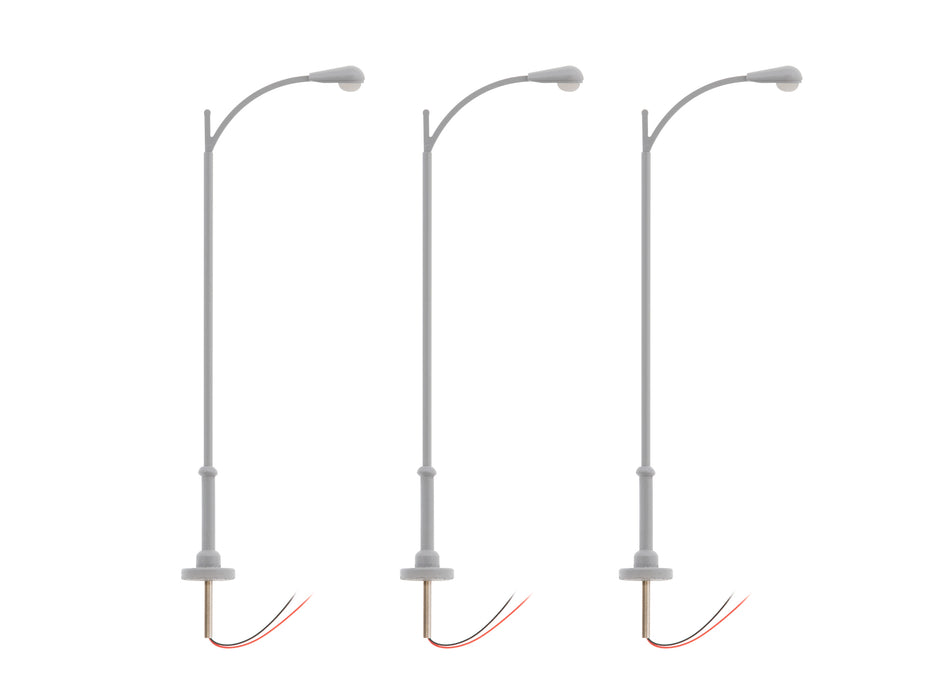 Lionel 2456133 HO Scale LED Single Lamp Extended Pole – Gray (3 Pack)