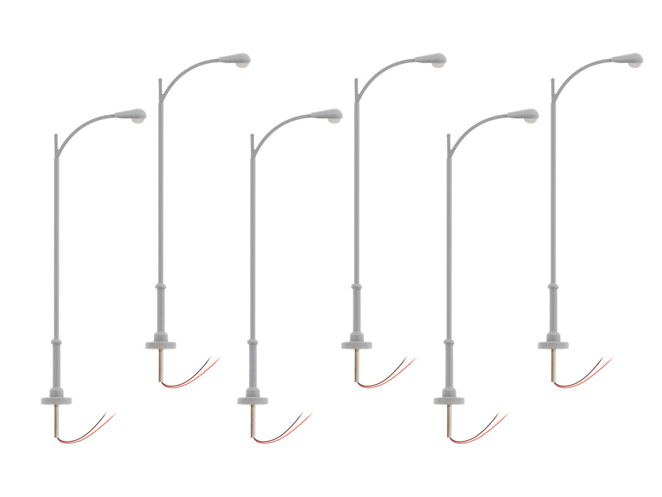 Lionel 2456136 HO Scale LED Single Lamp Extended Pole – Gray (6 Pack)
