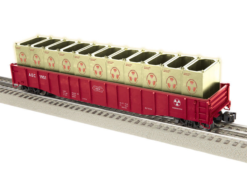 Lionel 2526570 O Scale PS-5 Gondola Atomic Energy Commission AEC 1951 with Cannisters
