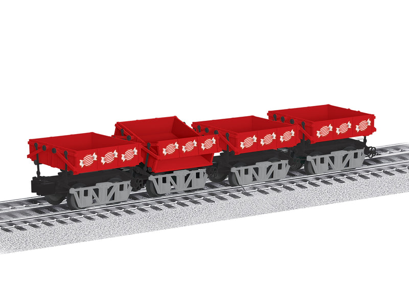 Lionel 2526630 O Gauge Christmas Disconnect Candy Dump Car 4 Pack