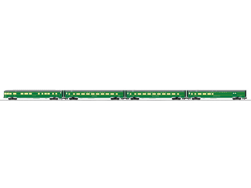 Lionel 2527630 O Gauge Green Postwar Inspired 21" Passenger Car 4 Pack