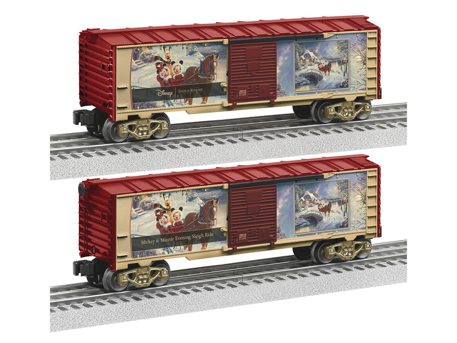 Lionel 2528410 O Gauge Thomas Kinkade Disney Mickey & Minnie Evening Sleigh Ride Boxcar