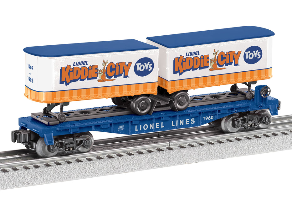 Lionel 2528660 O Gauge Lionel Lines Flatcar with Kiddie City Piggyback Trailers