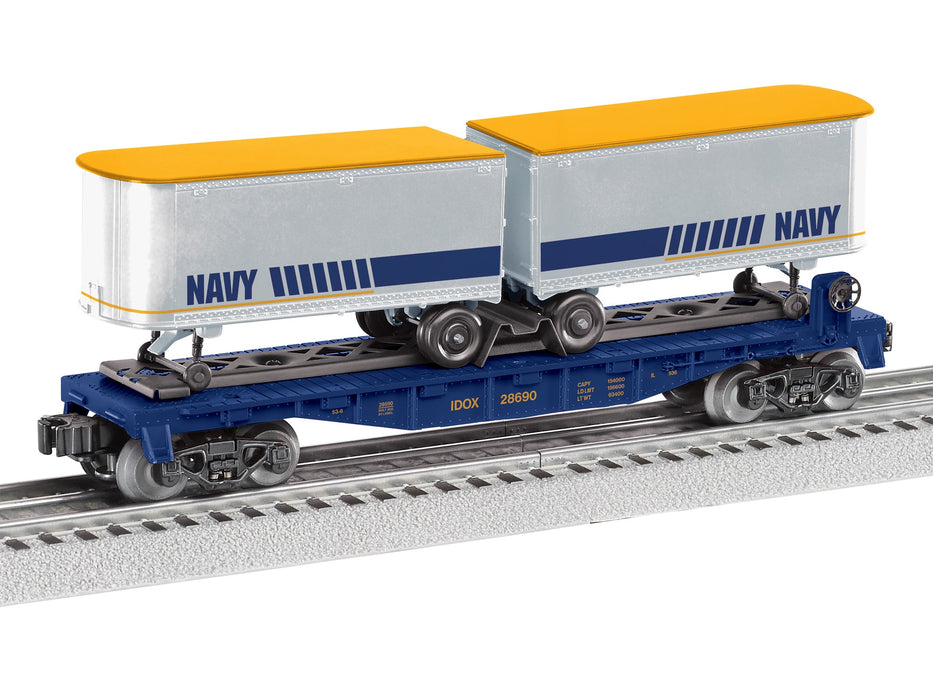 Lionel 2528690 O Gauge US NAVY IDOX 28690 Flatcar with Piggyback Trailers