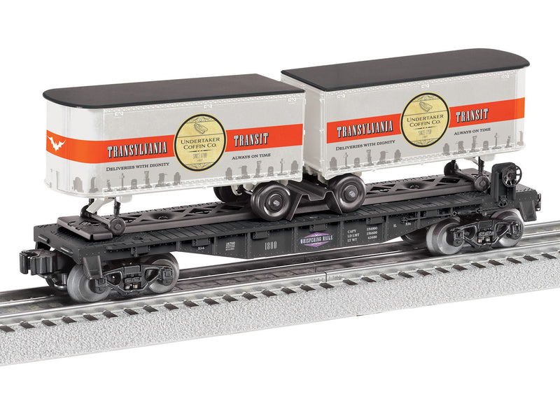 Lionel 2528700 O Gauge Whispering Rails Halloween Flatcar with Piggyback Trailers