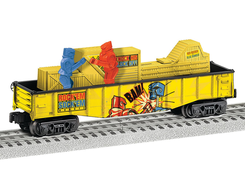 Lionel 2528840 O Gauge Rock 'Em Sock 'Em Robots Chasing Gondola