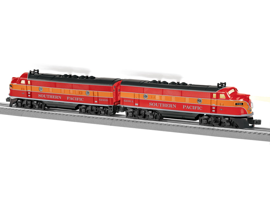 Lionel 2534090 O Gauge LC+ 2.0 EMD F3 AA Set Southern Pacific SP 6100A-D (Daylight Scheme)