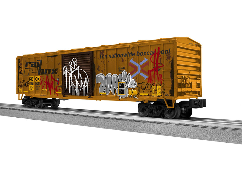 Lionel 2542301 O Scale LionScale ACF 50' Boxcar Railbox RBOX 32508 (Weathered with Graffiti)
