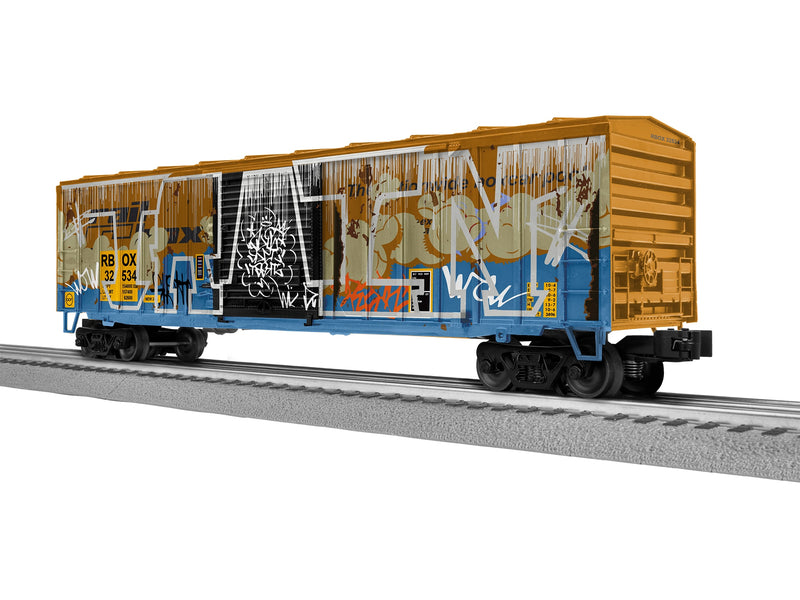 Lionel 2542302 O Scale LionScale ACF 50' Boxcar Railbox RBOX 32534 (Weathered with Graffiti)