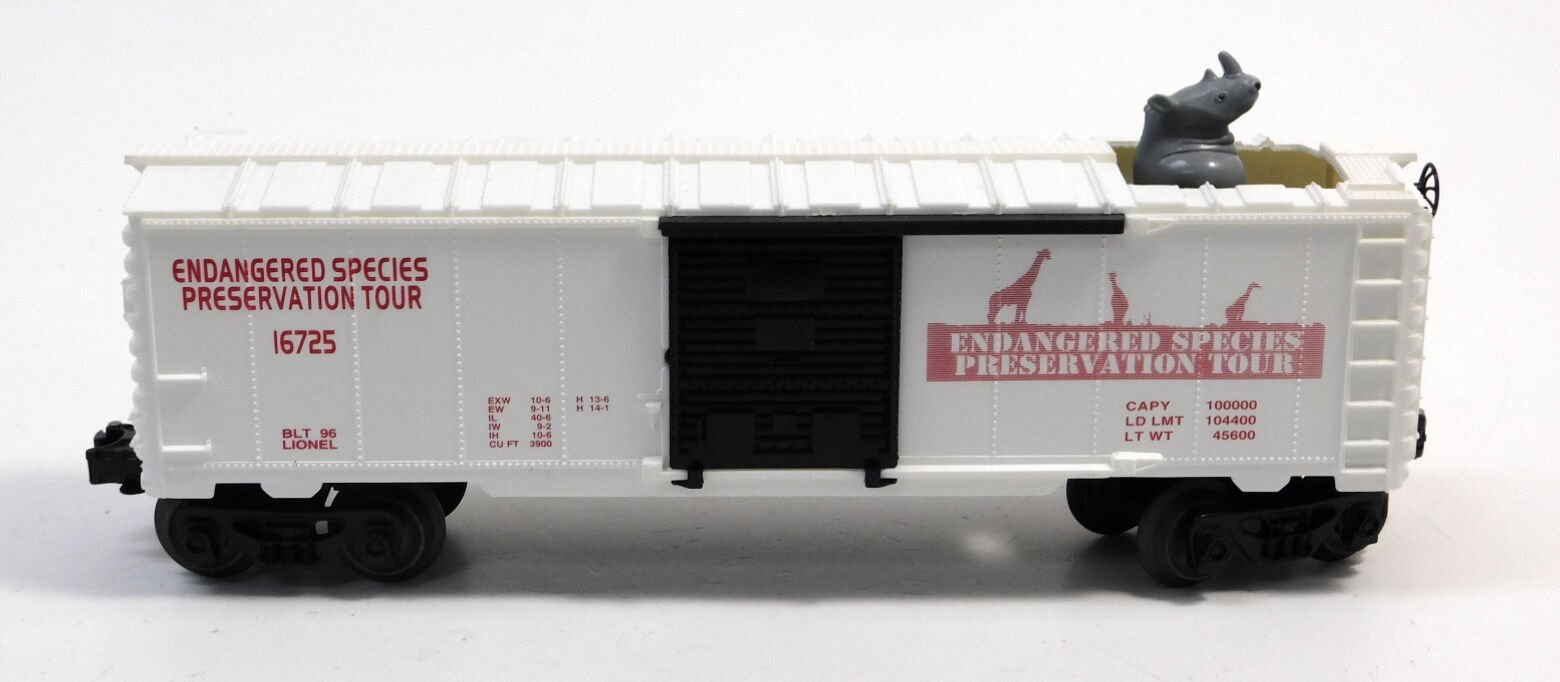 Lionel 6-16725 O Gauge Operating Rhino Endangered Species Car - USED