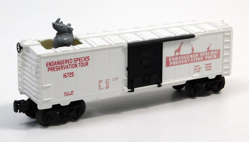 Lionel 6-16725 O Gauge Operating Rhino Endangered Species Car - USED