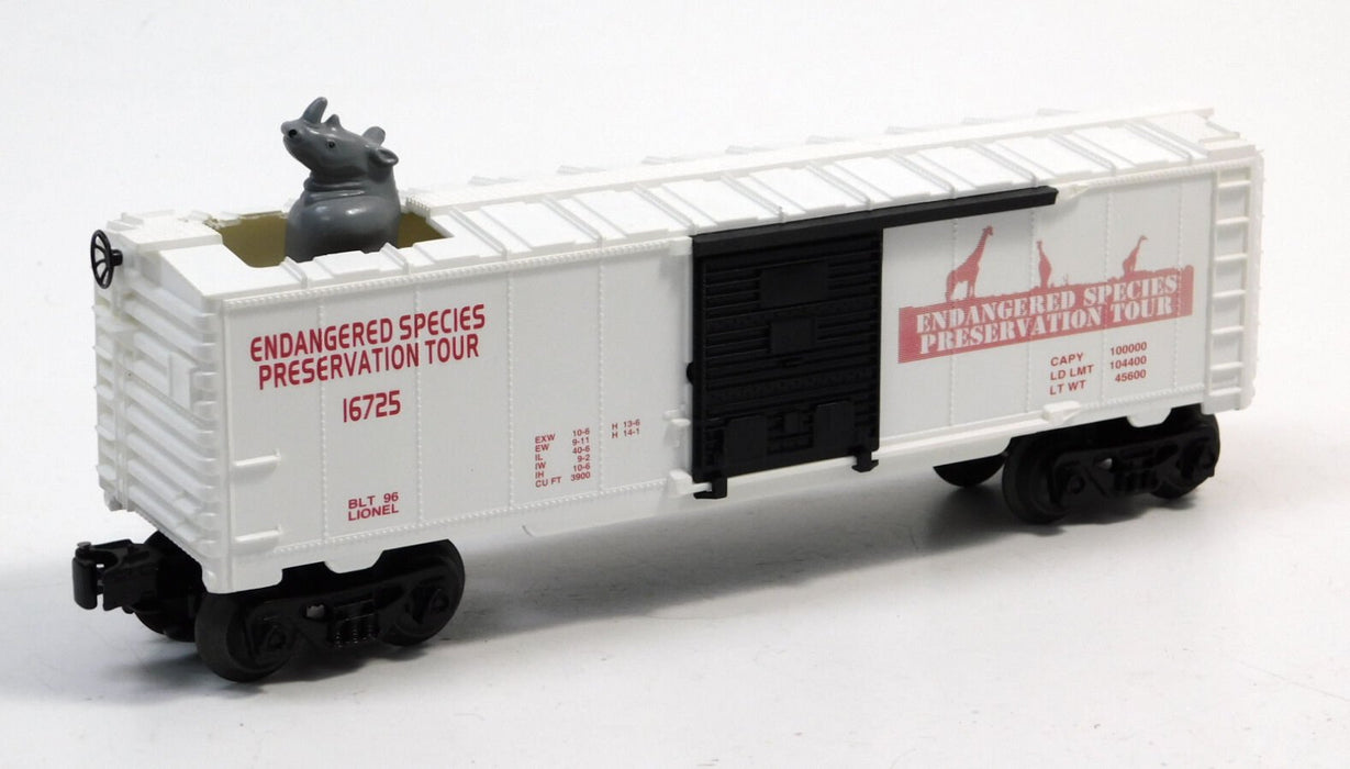 Lionel 6-16725 O Gauge Operating Rhino Endangered Species Car - USED