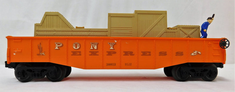 Lionel 6-26972 O Gauge Animated Pony Express Gondola - USED