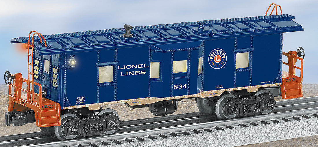 Lionel 6-29834 O Gauge Lionel Lines Bay Window Caboose with TMCC Command Control - NOS