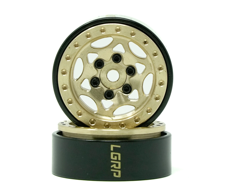 Little Guy Racing Parts LGRP Pure Brass Ghost Series 1.0" Beadlock Crawler Wheels (4 Pack)