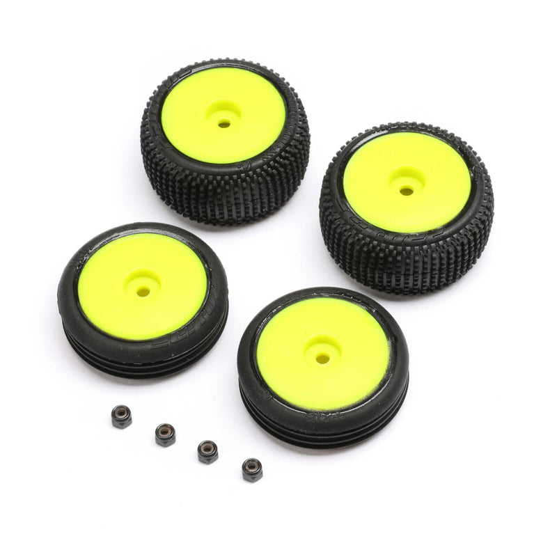 LOSI 1762 Yellow Wheels with Tires for Micro-B