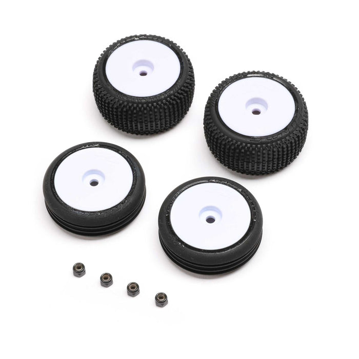LOSI 1763 White Wheels with Tires for Micro-B