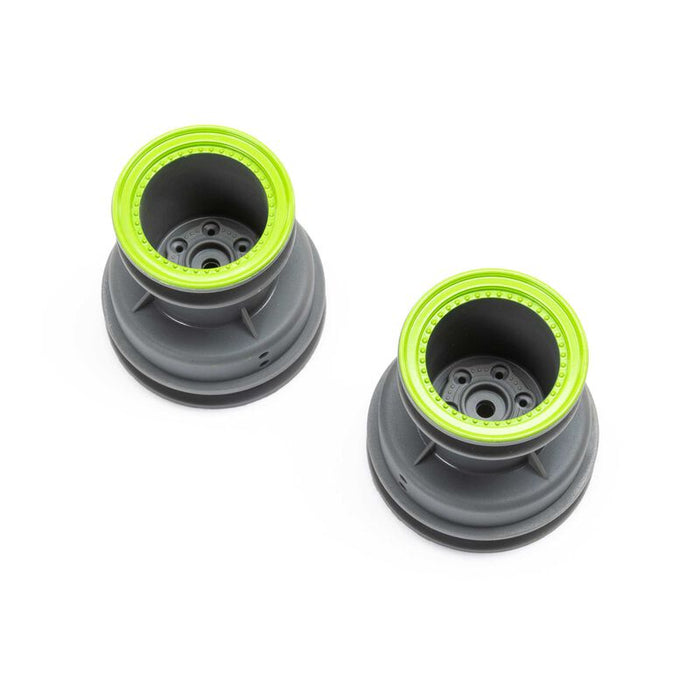Losi LOS41044 Green Beadlock Monster Truck Wheels for Mini LMT (1 Pair)