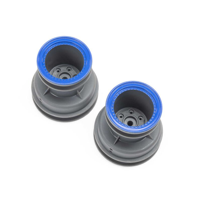 Losi LOS41046 Blue Beadlock Monster Truck Wheels for Mini LMT (1 Pair)