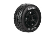 Louise RC 3154SB SC-Rocket Oval Track 1/10 Short Course Soft Tires on Black Wheels 2 Pack