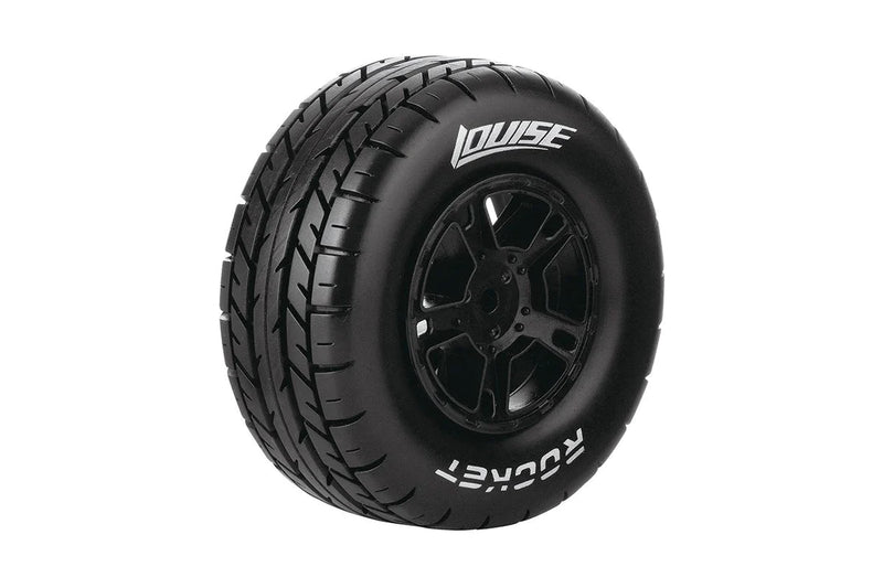 Louise RC 3154SB SC-Rocket Oval Track 1/10 Short Course Soft Tires on Black Wheels 2 Pack