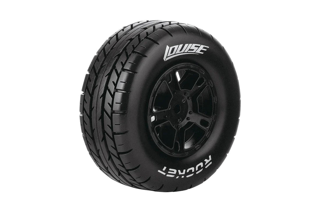 Louise RC 3154SB SC-Rocket Oval Track 1/10 Short Course Soft Tires on Black Wheels 2 Pack