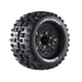Louise RC L-T3202SX MT-Pioneer Soft Tires on Black Rim with Removable Hex for 1/10 Monster Truck (1 Pair)