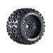 Louise RC L-T3219X MT-Uphill Sport Tires with 0 & 1/2 Offset and 17mm Removable Hex on Black Rim for 1/8 Monster Truck (1 Pair)