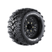 Louise RC L-T3226SX MT-Cyclone Soft Tires with 0 & 1/2 Offset and 17mm Removable Hex on Black Rim for 1/10 Monster Truck (1 Pair)
