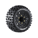 Louise RC L-T3227SX ST-Pioneer Soft Tires with 0 & 1/2 Offset and 17mm Removable Hex on Black Rim for 1/10 Stadium Truck (1 Pair)