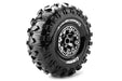 Louise RC L-T3238VBC CR-Rowdy Super Soft 2.2" Tire Mounted on Black Chrome Rim with 12mm Hex for 1/10 Crawlers (1 Pair)