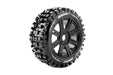 Louise RC L-T324SB B-Ulldoze Soft Tires Mounted on Black Spoke Rim with 17mm Hex for 1/8 Off-Road Buggy (1 Pair)