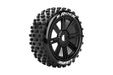 Louise RC L-T3270SB B-Rock Soft Tires Mounted on Black Spoke Rim with 17mm Hex for 1/8 Off-Road Buggy (1 Pair)