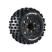 Louise RC L-T3273SX ST-Rock Soft Tires with 0 & 1/2 Offset and Removable Hex on Black Rim for 1/10 Stadium Truck (1 Pair)