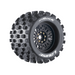 Louise RC L-T3277X MT-Rock Sport Tires with 0 & 1/2 Offset and 17mm Removable Hex on Black Rim for 1/8 Monster Truck (1 Pair)