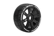 Louise RC L-T3284SB MFT GT-Shiv Soft Tires Mounted on Black Spoke Rim with 17mm Hex for 1/8 GT (1 Pair)