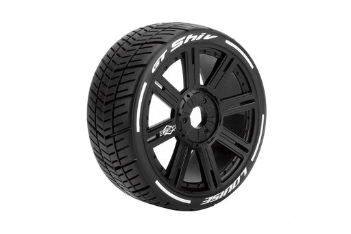 Louise RC L-T3284SB MFT GT-Shiv Soft Tires Mounted on Black Spoke Rim with 17mm Hex for 1/8 GT (1 Pair)