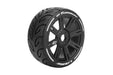Louise RC L-T3285SB MFT GT-Tarmac Soft Tires Mounted on Black Spoke Rim with 17mm Hex for 1/8 GT (1 Pair)
